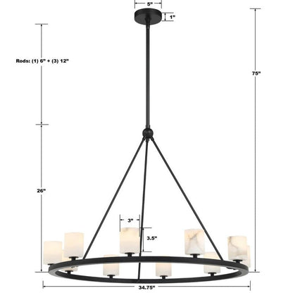 Aragon 12 Light Chandelier Alabaster