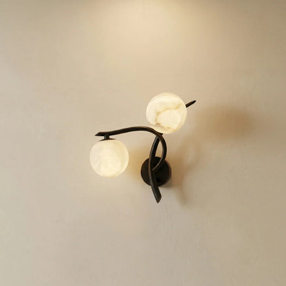 Arbor Branch Curved Duo Alabaster Wall Sconce