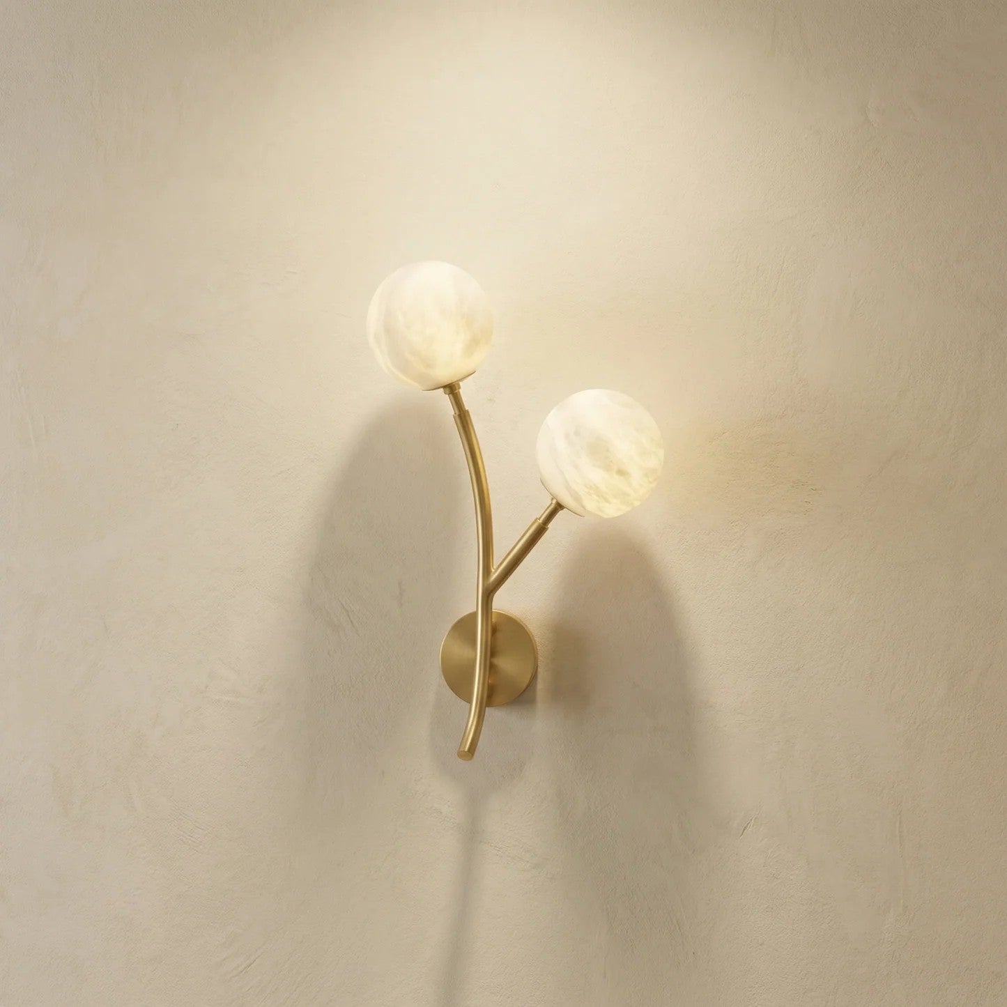 Arbor Branch Dual Bud Alabaster Wall Sconce