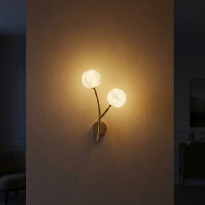 Arbor Branch Dual Bud Alabaster Wall Sconce