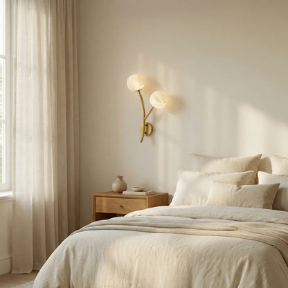 Arbor Branch Dual Bud Alabaster Wall Sconce