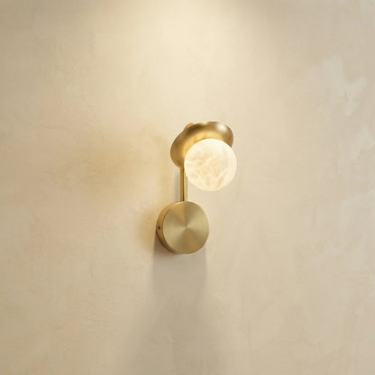 Arbor Branch Single Bud Alabaster Wall Sconce
