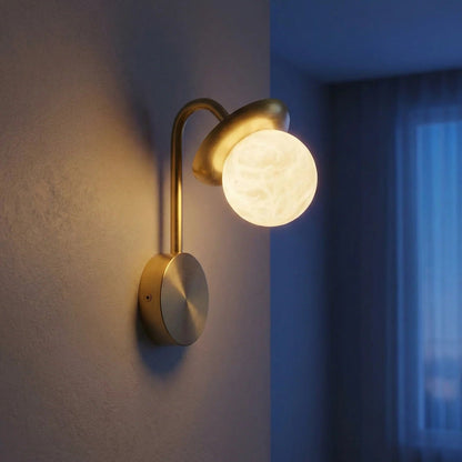 Arbor Branch Single Bud Alabaster Wall Sconce