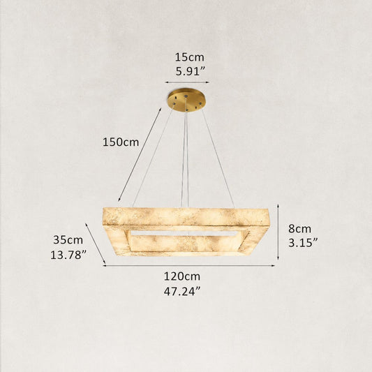 Arqara Rectangular Alabaster Chandelier
