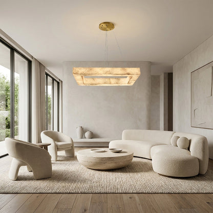 Arqara Rectangular Alabaster Chandelier