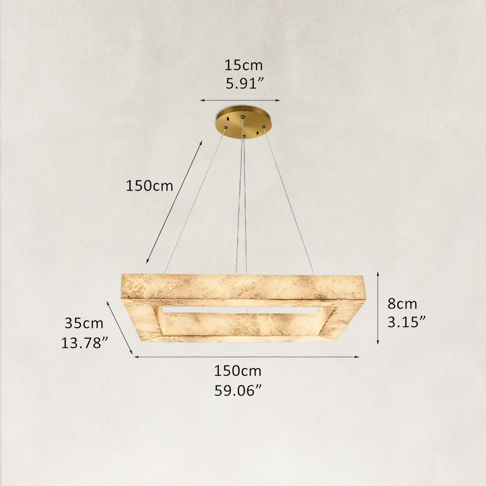Arqara Rectangular Alabaster Chandelier