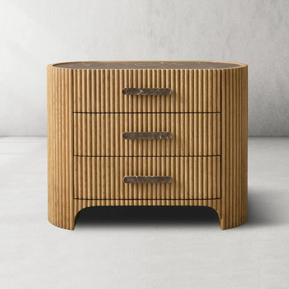 Aston Fluted 3-Drawer Nightstand