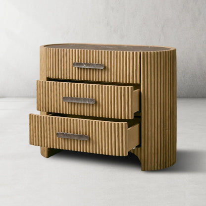 Aston Fluted 3-Drawer Nightstand