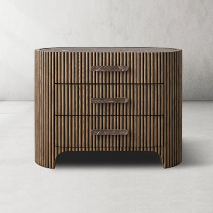 Aston Fluted 3-Drawer Nightstand