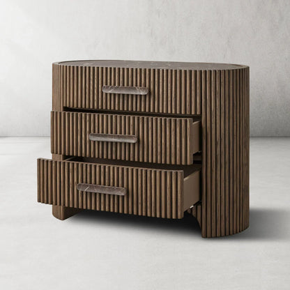 Aston Fluted 3-Drawer Nightstand