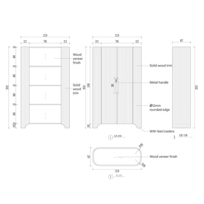 Aston Fluted Rounded Storage Cabinet