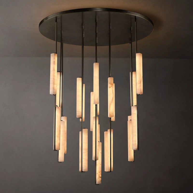 Audiobon Alabaster Round Chandelier 56"