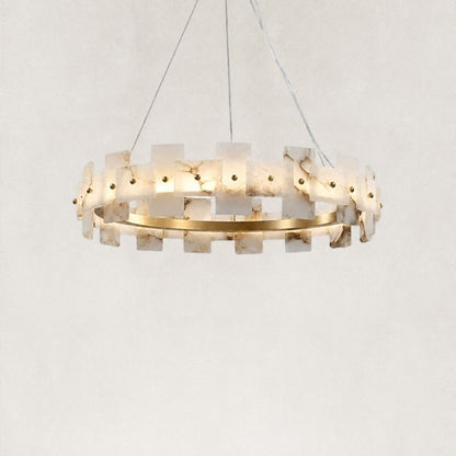 Aurelion Halo Alabaster Chandelier 24"D