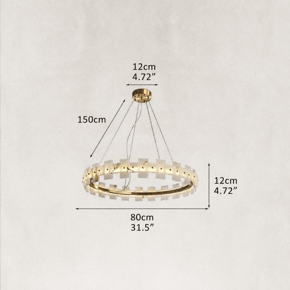 Aurelion Halo Alabaster Chandelier 32"D