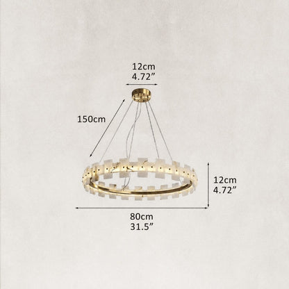 Aurelion Halo Alabaster Chandelier 32"D