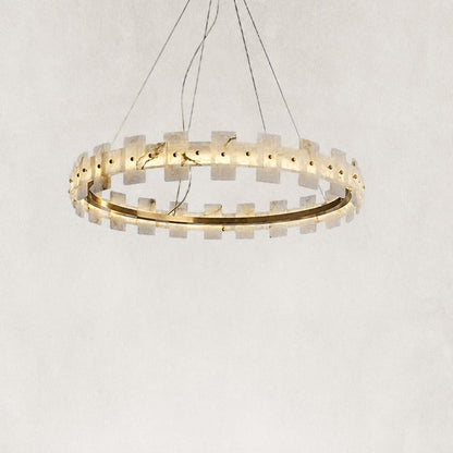 Aurelion Halo Alabaster Chandelier 32"D
