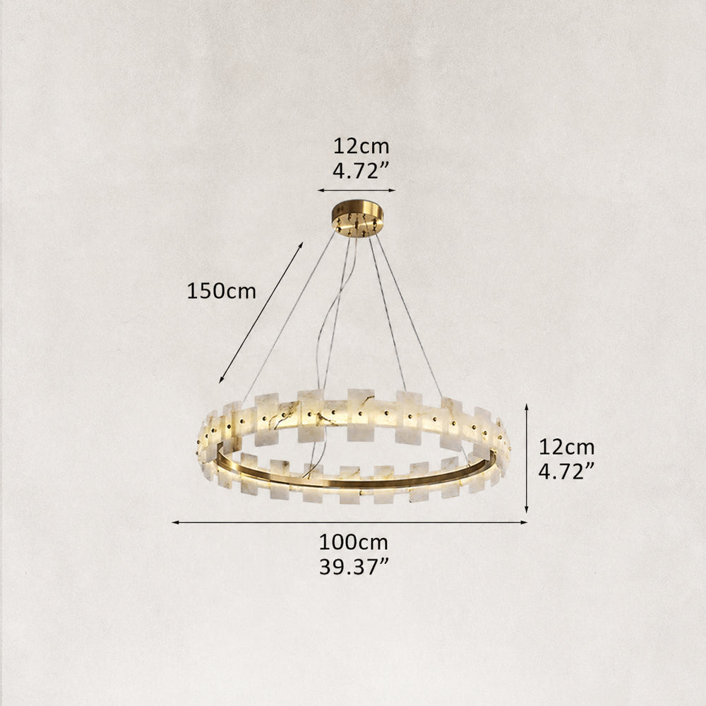 Aurelion Halo Alabaster Chandelier 40"D