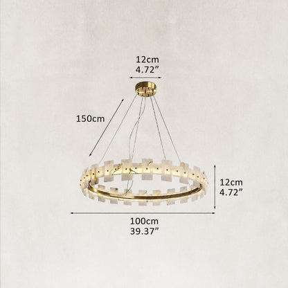 Aurelion Halo Alabaster Chandelier 40"D