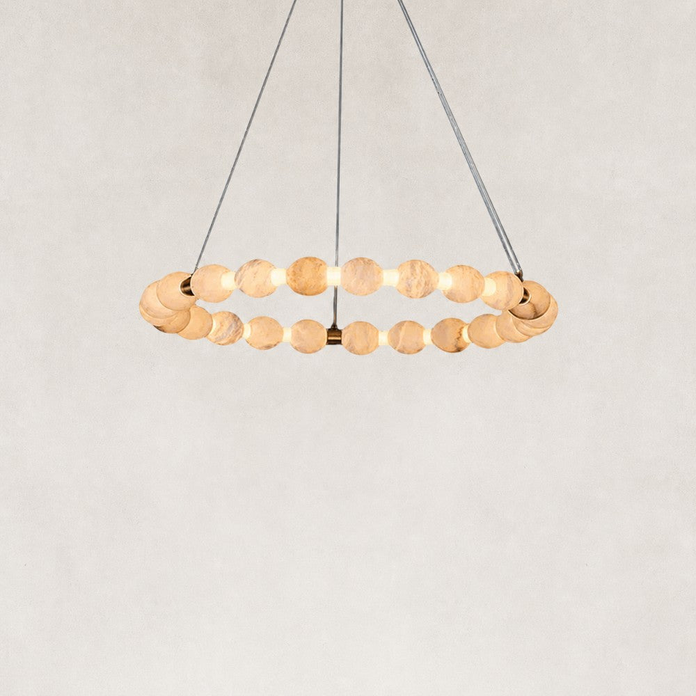 Pearl Single Circle Alabaster Chandelier
