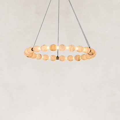 Pearl Single Circle Alabaster Chandelier