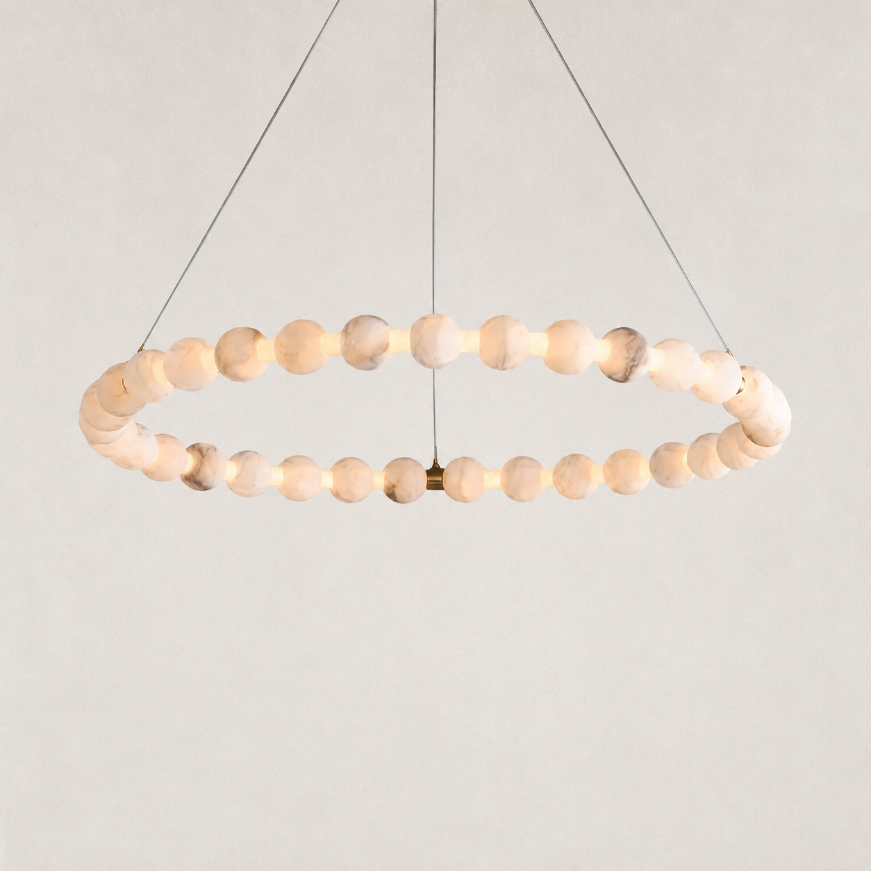 Pearl Single Circle Alabaster Chandelier
