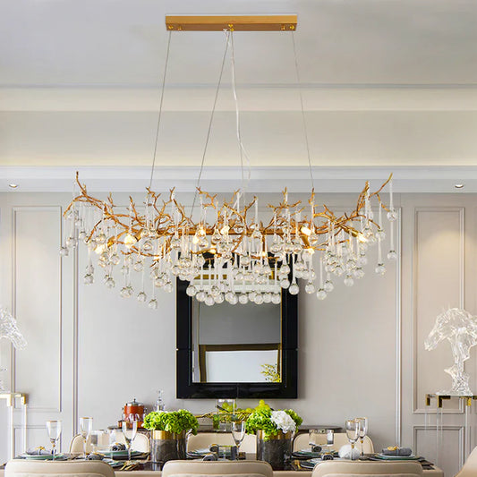 Avis Clear Crystal Branch Chandelier