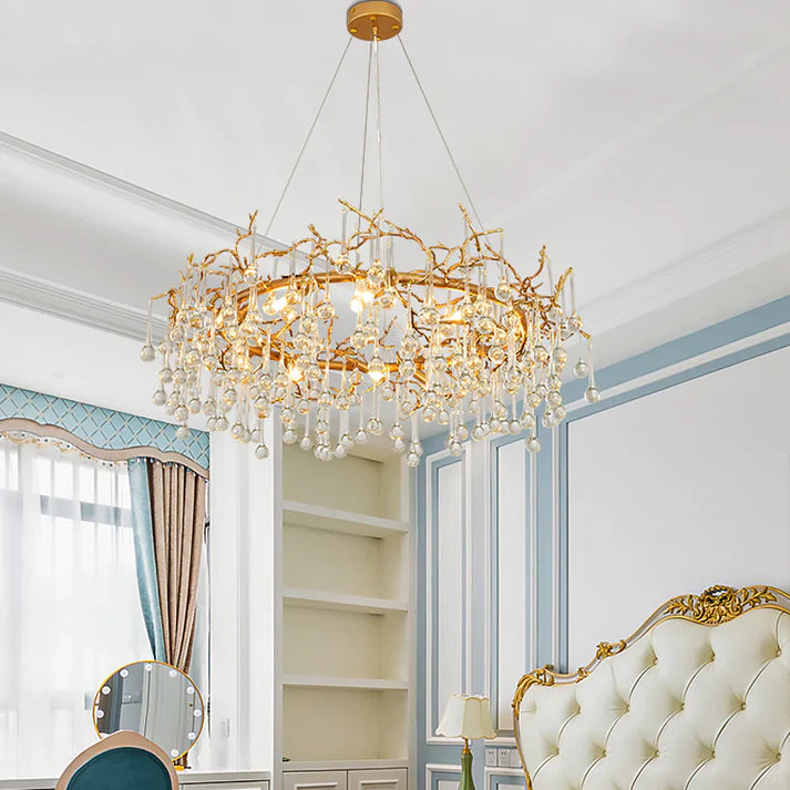 Avis Clear Crystal Ring Branch Chandelier