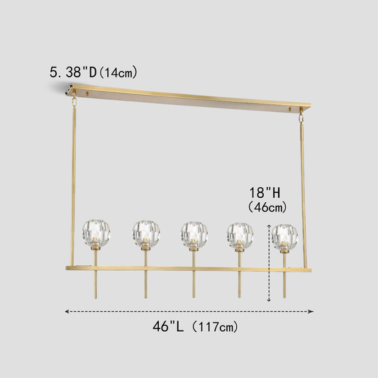 Balle Clear Crystal Linear Dining Room Chandelier