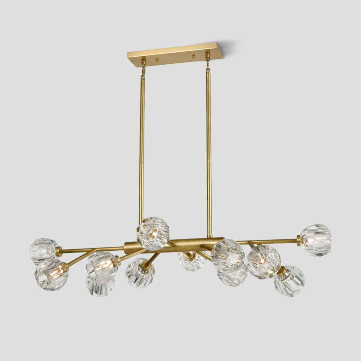 Balle Clear Crystal Linear Dining Room Chandelier