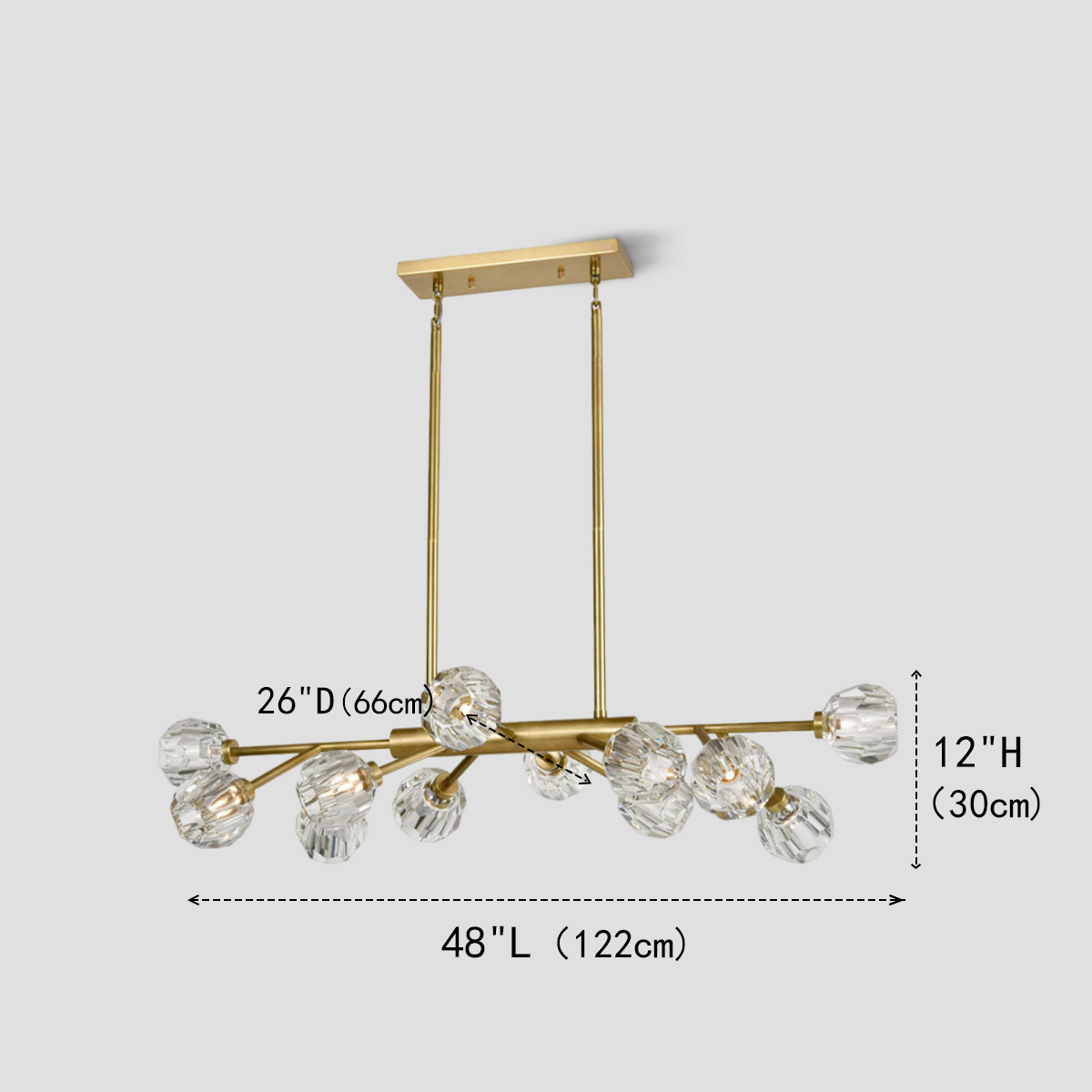 Balle Clear Crystal Linear Dining Room Chandelier