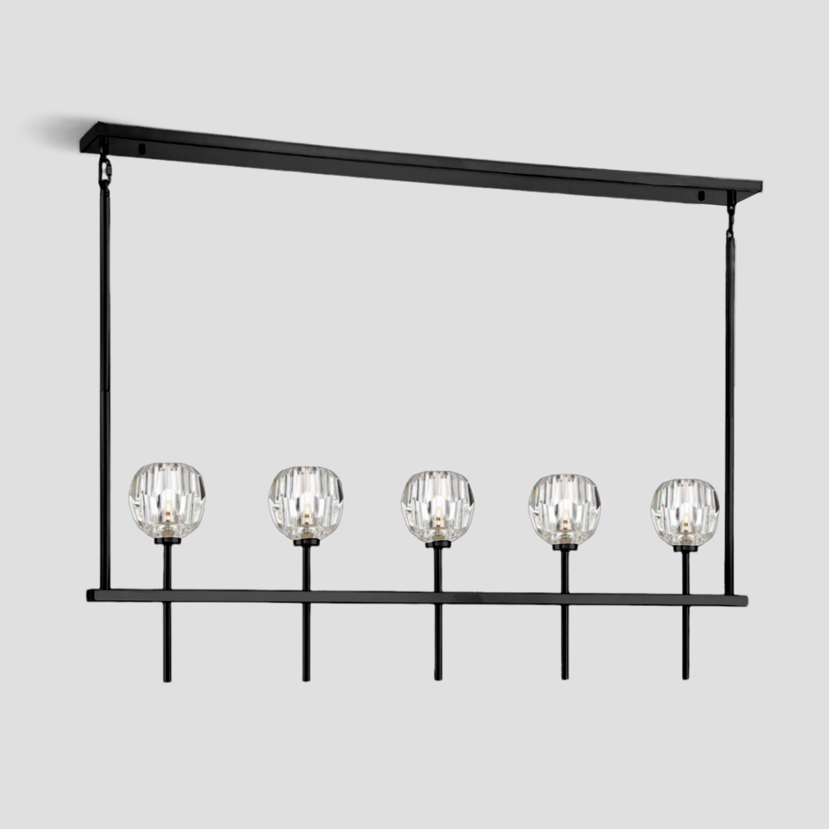 Balle Clear Crystal Linear Dining Room Chandelier