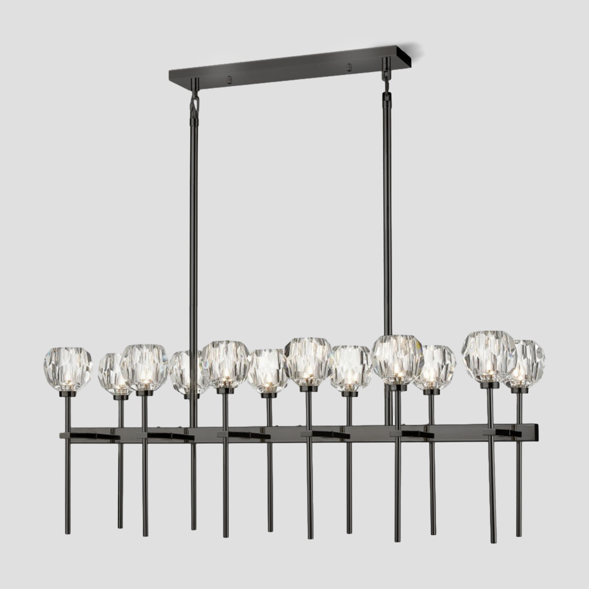 Balle Clear Crystal Linear Dining Room Chandelier