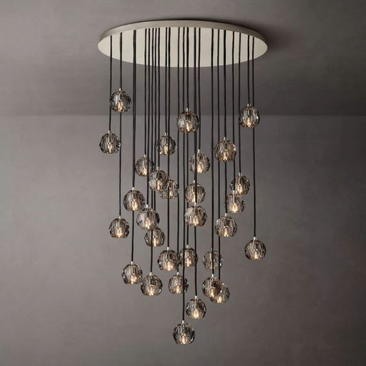 Balle Smoke Crystal Cluster Chandelier D60" Customized