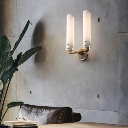 Barny Double White Glass Shard Wall Sconce