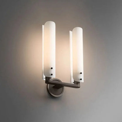 Barny Double White Glass Shard Wall Sconce