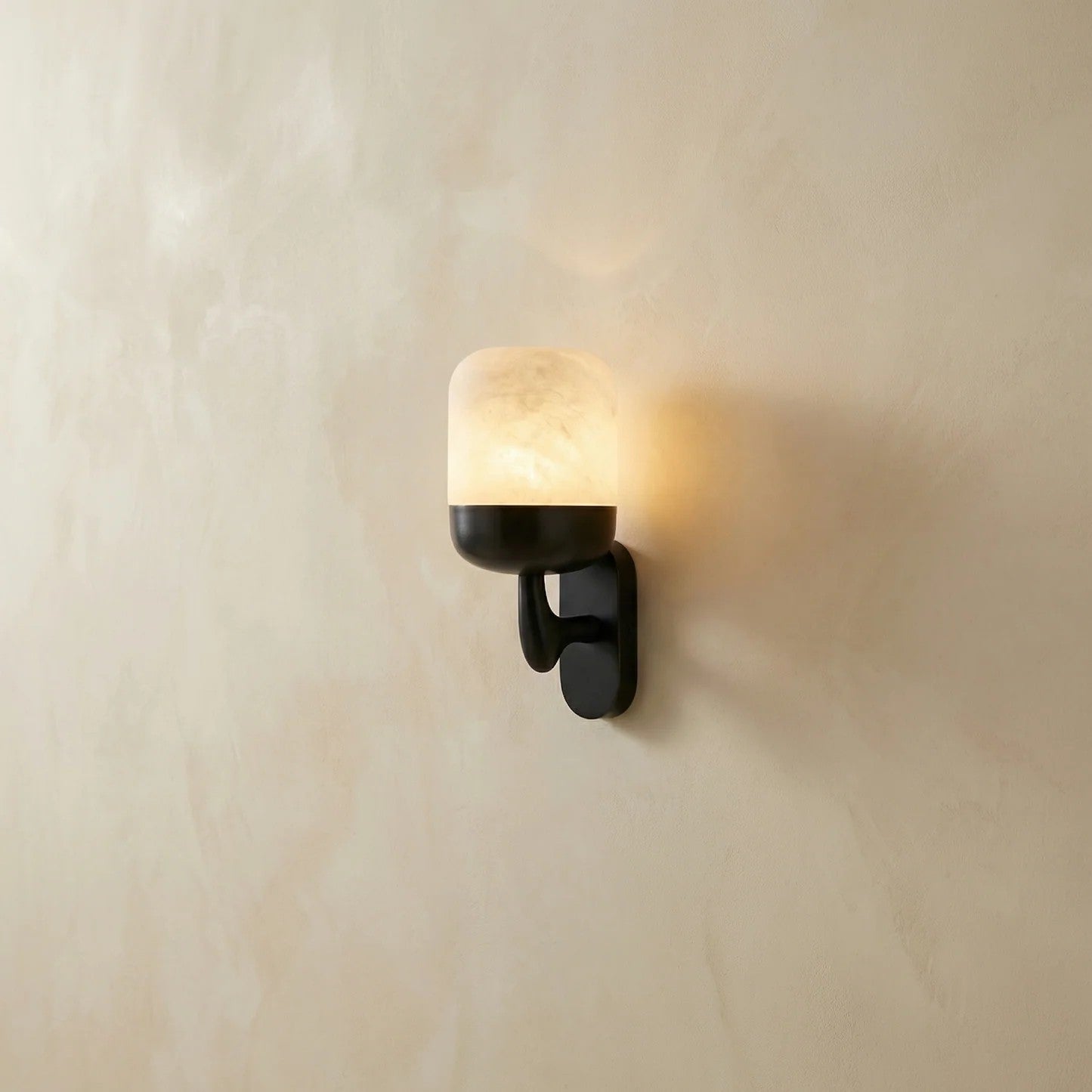 Bell Sconce Capsule Alabaster Black Wall Sconce