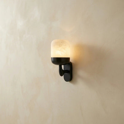 Bell Sconce Capsule Alabaster Black Wall Sconce