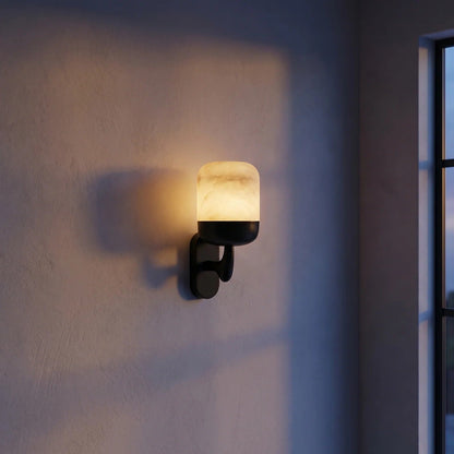 Bell Sconce Capsule Alabaster Black Wall Sconce