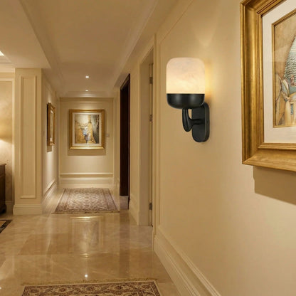 Bell Sconce Capsule Alabaster Black Wall Sconce