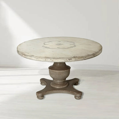 Bianco Hand-Painted Round Pedestal Dining Table