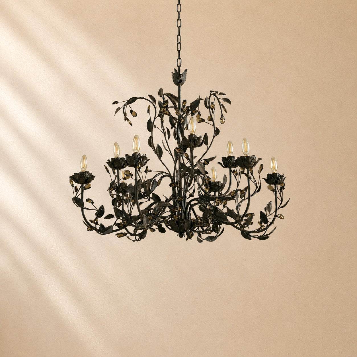 Birre Gilded Floral Crystal Round Chandelier