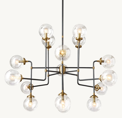 Brook Globe Glass Chandelier 56"