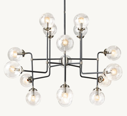 Brook Globe Glass Chandelier 56"