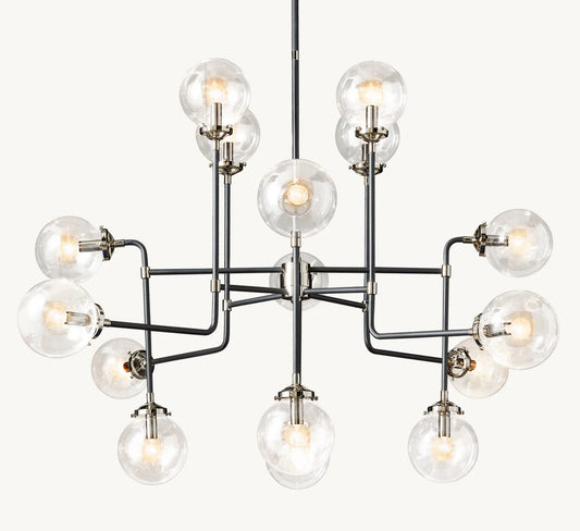 Brook Globe Glass Chandelier 56"