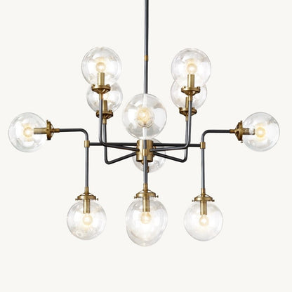 Bistro Globe Glass Chandelier 42"
