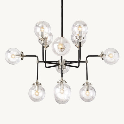 Bistro Globe Glass Chandelier 42"