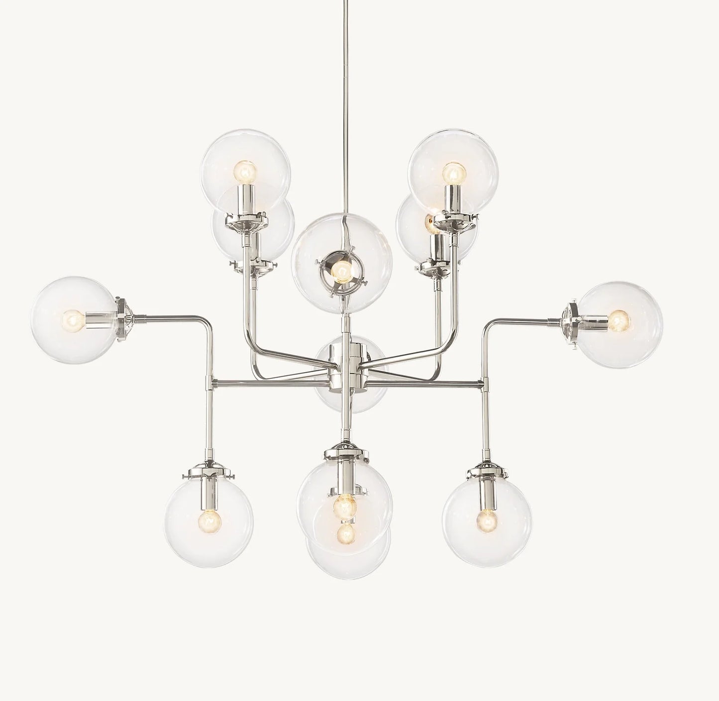 Bistro Globe Glass Chandelier 42"