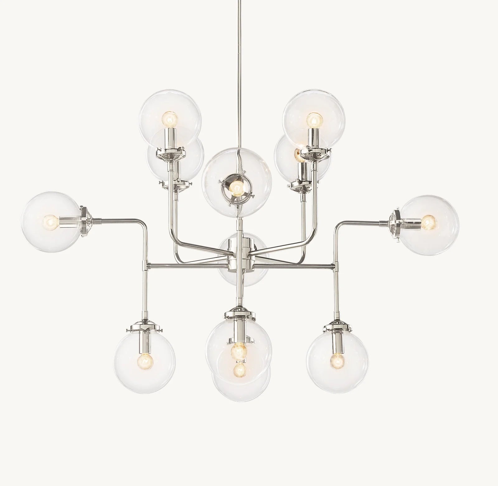 Bistro Globe Glass Chandelier 42"