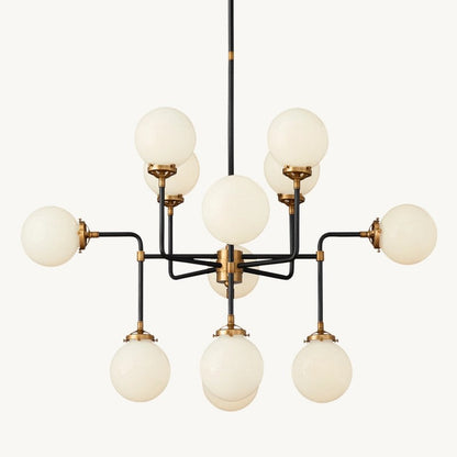 Bistro Globe Glass Chandelier 42"
