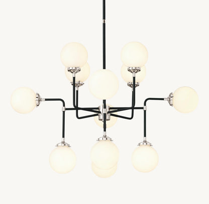 Bistro Globe Glass Chandelier 42"